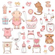 Baby boy shower Cute icons