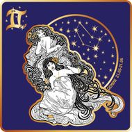 Horoscope Gemini zodiac sign with womans twins