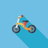Kids Tricycle flat icon with long shadow eps10 N45