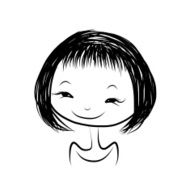 Cute Girl Smiling Sketch For Your Design N21