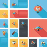 kid toys flat ui background eps10 N12