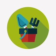 Shovel and bucket toys flat icon with long shadow eps10 N30