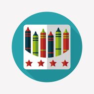 crayons flat icon with long shadow eps10 N58