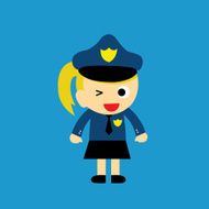 cute policewoman vector cartoon N3