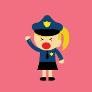 cute policewoman vector cartoon N4