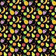 Fruit seamless pattern vector background with bright colorful fruit N2