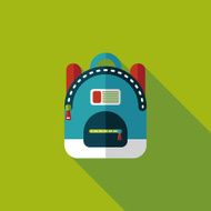 backpack flat icon with long shadow N42