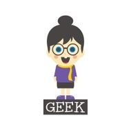 geek girl cartoon N10