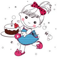Little girl and cake