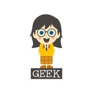 geek girl cartoon N16