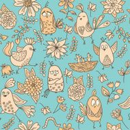 Cute colorful seamless pattern with birds N3