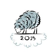 Sheep sketch symbol of new year 2015 N2