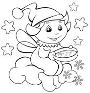Night Elf on a cloud vector illustration circuit