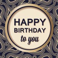 Birthday card with gold paisley
