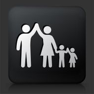 Black Square Button with Family Icon N14