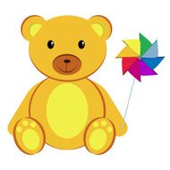 Teddy bear with pinwheel