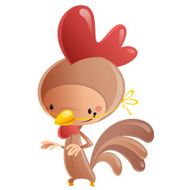 Cartoon Happy Smiling Kid Wearing Funny Carnival Rooster Costume N2