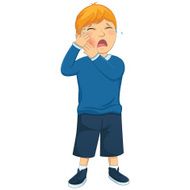 Kid Tooth Pain Vector Illustration