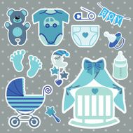 Cute scrapbooking elements for newborn baby N3