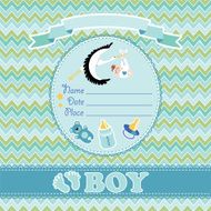 Cute vector card Newborn boy baby shower