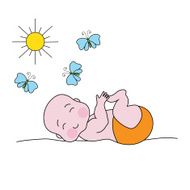 Baby with sun and butterflies