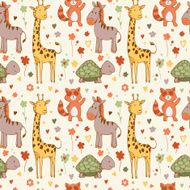 Pattern with africa zoo animals