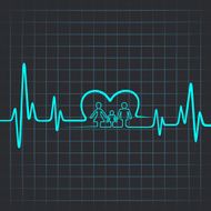 Heartbeat make family and heart symbol N2