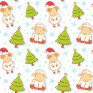 Festive new year winter seamless pattern N2