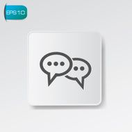 Speech symbol on white button vector