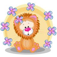 Lion with flowers N2