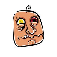 Wierd cartoon face absolute crazy numskull portrait vector N3