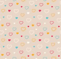 Cute seamless pattern with hearts Eps vector background