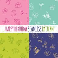 Birthday seamless pattern with hand drawing elements