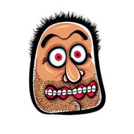 Shocked cartoon face with stubble vector illustration