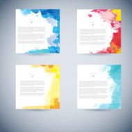 Set of vector watercolor template N25