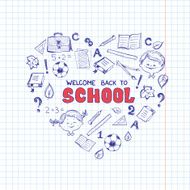 School objects in the shape of heart N2