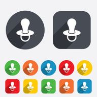 Baby&#039;s dummy sign icon Child pacifier symbol N8