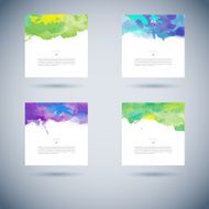 Set of vector watercolor template N28