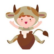 Little cute cow character