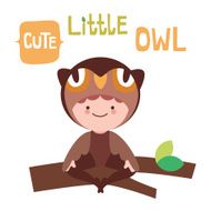 Little baby owl character