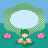 Card with fantasy frame and baby frog character