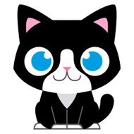 Cartoon Adorable Little Cat Isolated Illustration N5