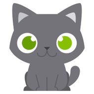 Cartoon Adorable Little Cat Isolated Illustration N7
