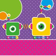 cute robot greeting card N7