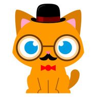 Adorable Cartoon Cat Dressed As A Gentleman