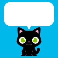Cartoon Adorable Cat With A Speech Bubble N2