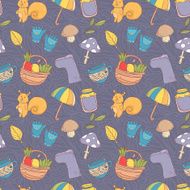 Seamless pattern with autumn elements N2