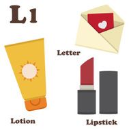 Alphabet L letter Letter Lipstick Lotion