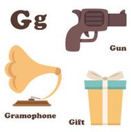 Alphabet G letter Gift Gramophone Gun
