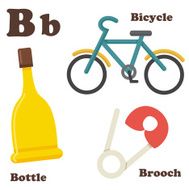 Alphabet B letter Bottle Bicycle Brooch